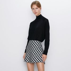 🖤 ZARA Tweed Houndstooth Mini Skirt 🖤